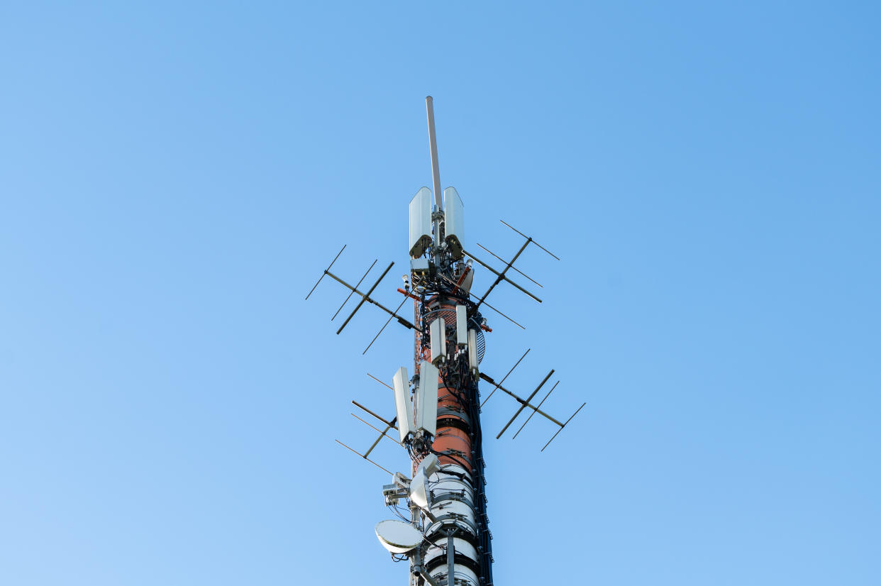 SYMBOL - 21 April 2024, Baden-Württemberg, Rottweil: A mobile phone mast can be seen in the sunshine. Photo: Silas Stein/dpa (Photo by Silas Stein/picture alliance via Getty Images)