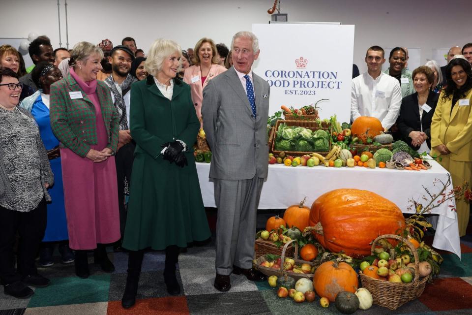 King Charles III and Queen Camilla attend the opening of The Coronation Food Project in November 2023.