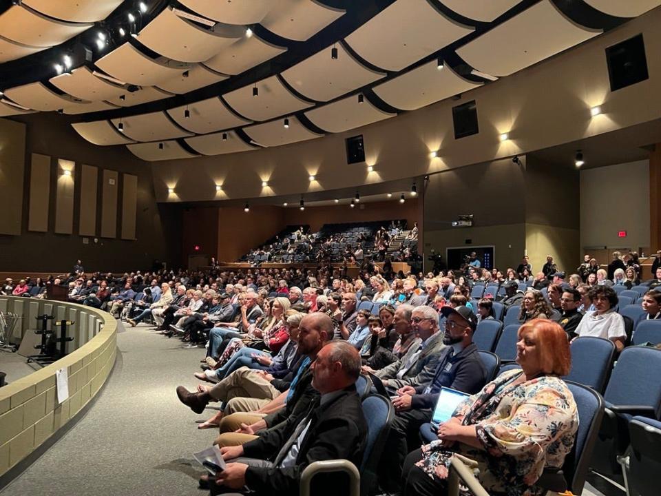 Scores of parents, teachers and students showed up at the Scottsdale Unified School District board meeting on Feb. 21, 2023, to rally in support of Superintendent Scott Menzel.