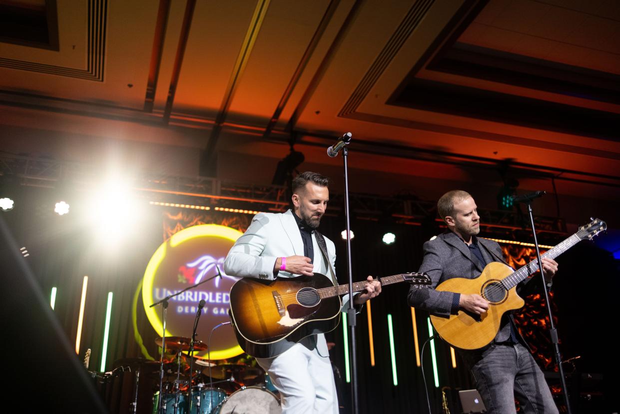 JD Shelburne performs at the Unbridled Eve Gala at the Galt House Hotel on May 3, 2024 in Louisville, KY.