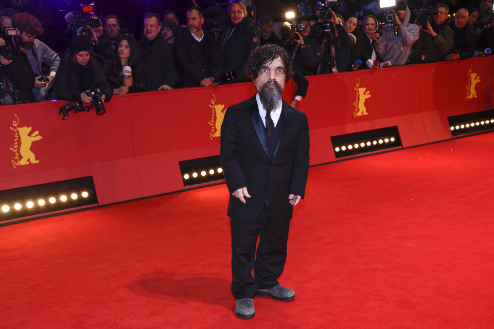 FILE - Peter Dinklage arrives at the premiere of "She Came To Me" at the International Film Festival Berlin 'Berlinale,' in Berlin, Germany, Thursday, Feb. 16, 2023. Dinklage turns 54 on June 11. (Photo by Joel C Ryan/Invision/AP, File)