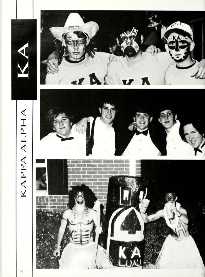 In the 1993 Millsaps yearbook, there was a photo on the Kappa Alpha page featuring two students in blackface.&nbsp; (Photo: Millsaps College Yearbook, 1993)