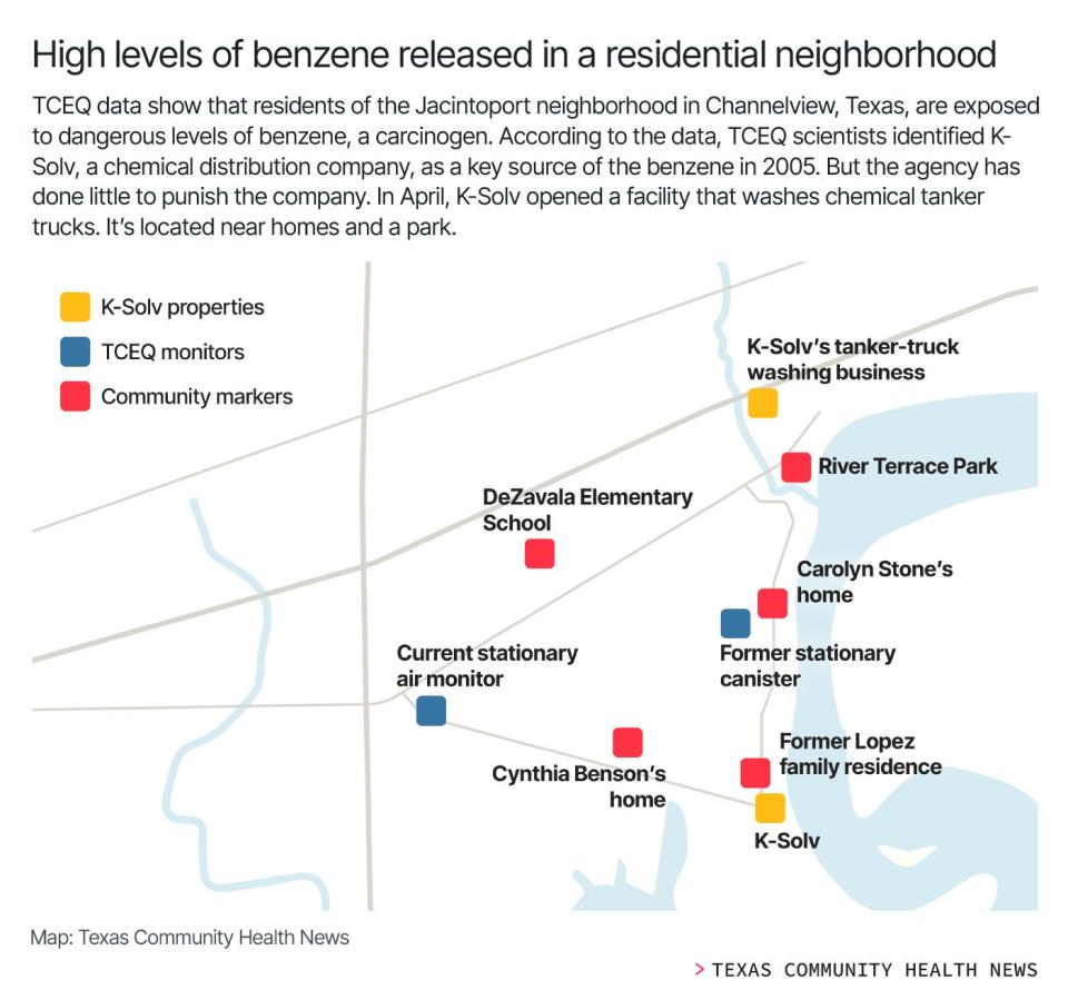 A map of K-Solv locations and the Channelview area.