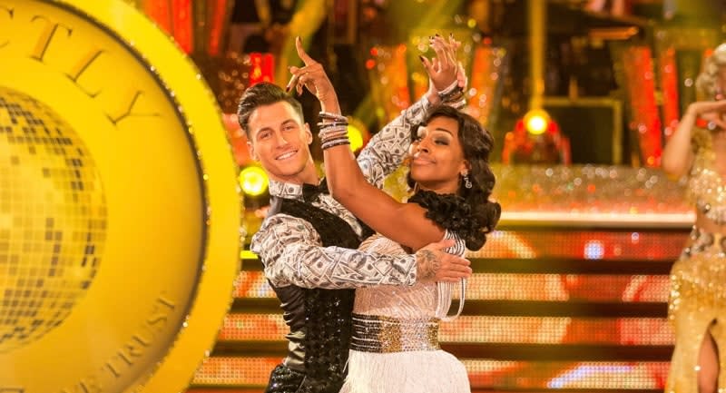 Gorka perfroming with Alexandra Burke at Blackpool. Copyright: [BBC]