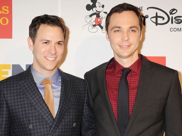 <p>Jeffrey Mayer/WireImage</p> Jim Parsons and Todd Spiewak attend the 9th Annual GLSEN Respect Awards in October 2013 in Beverly Hills, California