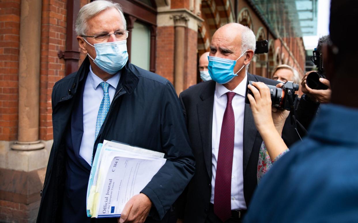 The row over the Withdrawal Agreement has overshadowed ongoing trade negotiations with Michel Barnier, who is seen here arriving in London this week. - PA