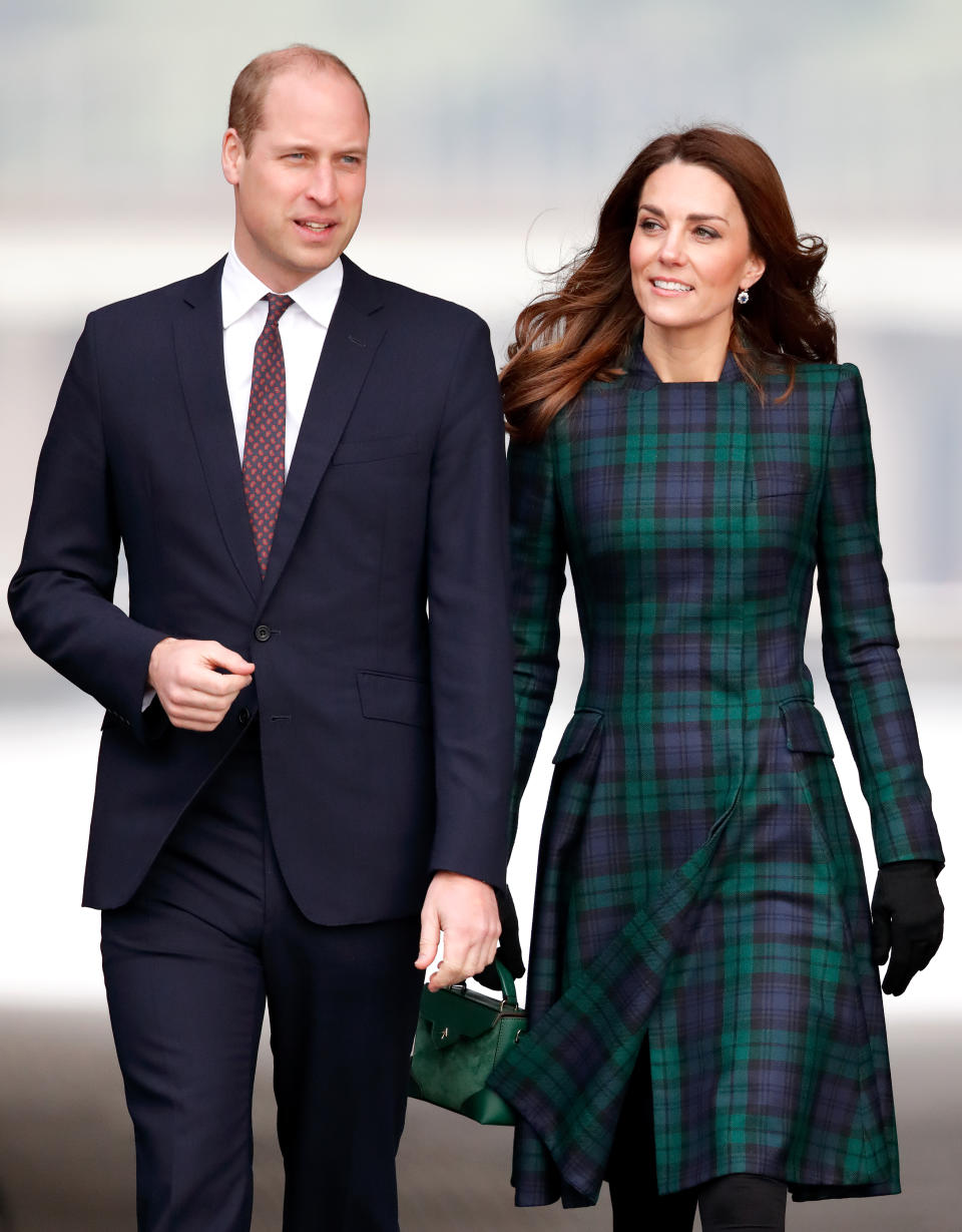 The Duchess of Cambridge was in Dundee yesterday with her husband, Prince William, when a fan in the crowd asked for an update on Prince Louise. Photo: Getty Images