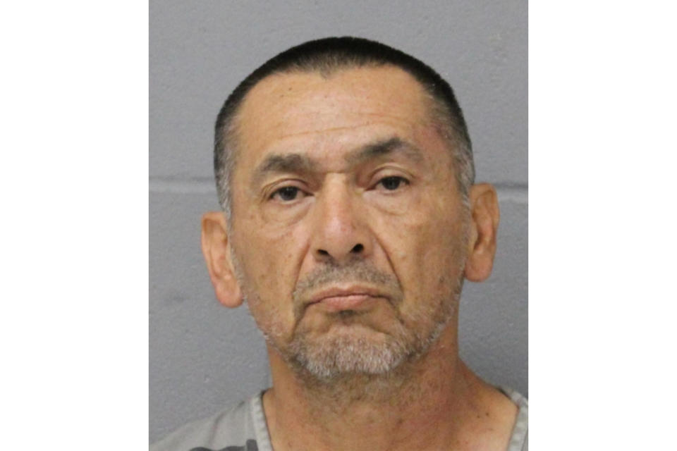 This booking photo provided by the Austin, Texas, Police Department shows Raul Meza Jr. Meza Jr., a Texas man who authorities describe as a “serial killer,” was arrested on Monday, May 29, 2023, for two recent murders, four decades after pleading guilty to the killing of an 8-year-old girl, according to Austin police. (Austin Police Department via AP)