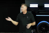 Tim Kuniskis, head of Dodge Brand talks about the Dodge Charger Daytona SRT concept before its unveiling, Wednesday, Aug. 17, 2022, in Pontiac, Mich. (AP Photo/Carlos Osorio)