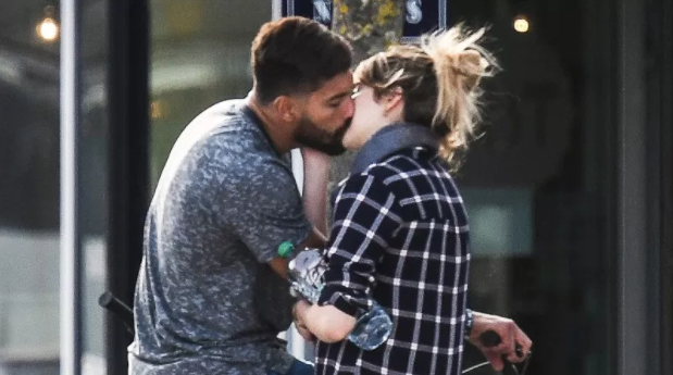 Ben Volavola and Shailene Woodley kissing in Bordeaux, France on March 9, 2018. INSTARimages.com