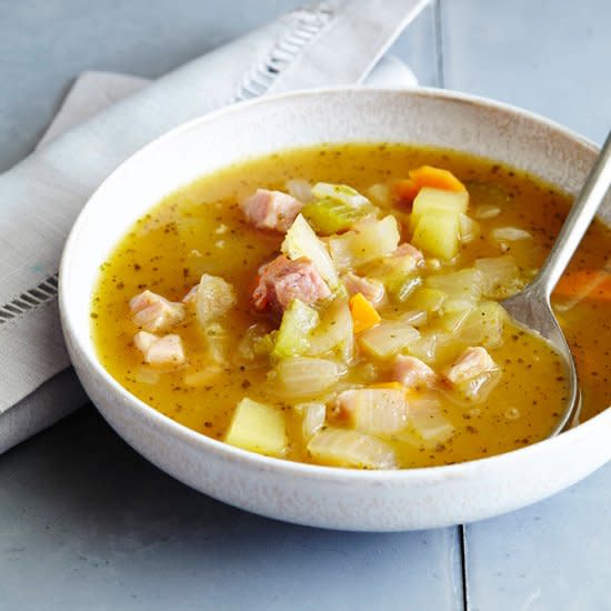 Pumpkin Soup with Sage and Ham