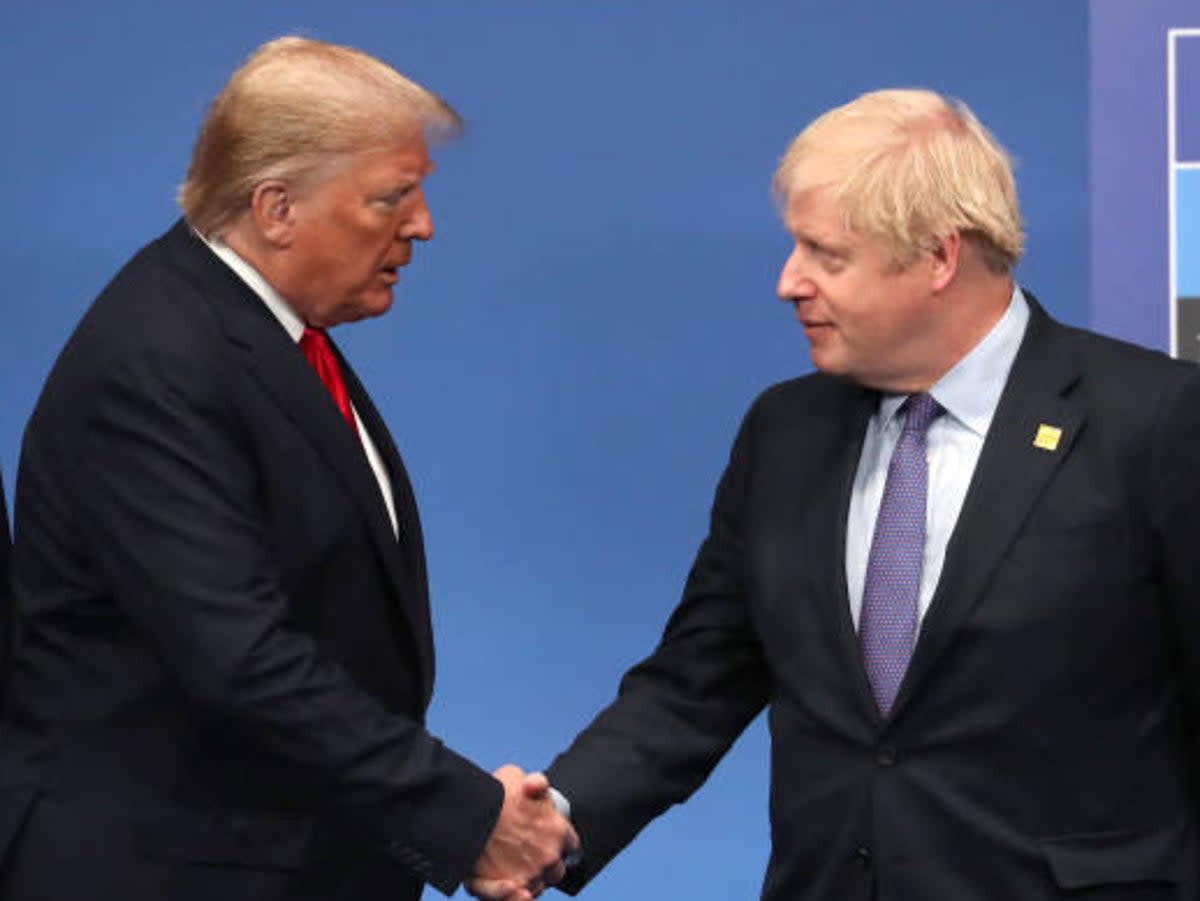 Donald Trump with Boris Johnson when tthey were both still world leaders (Getty Images)