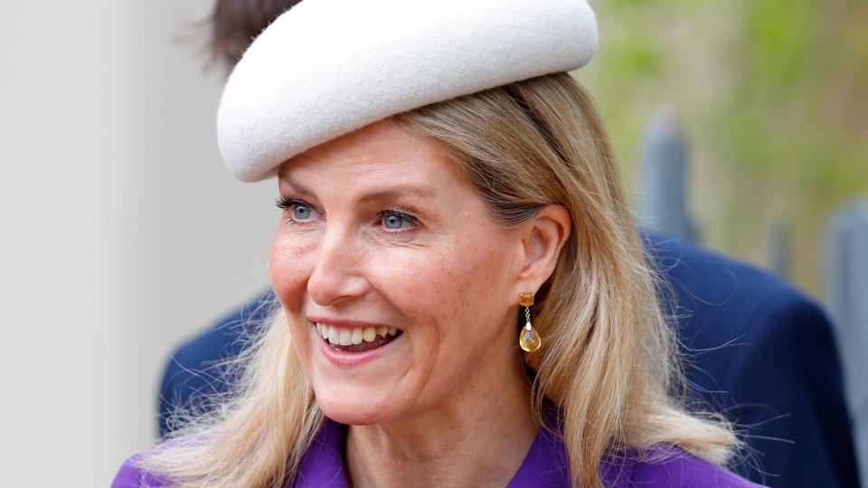 Sophie, Duchess of Edinburgh wore an ivory beret to the Easter Mattins Service at St George's Chapel in 2024