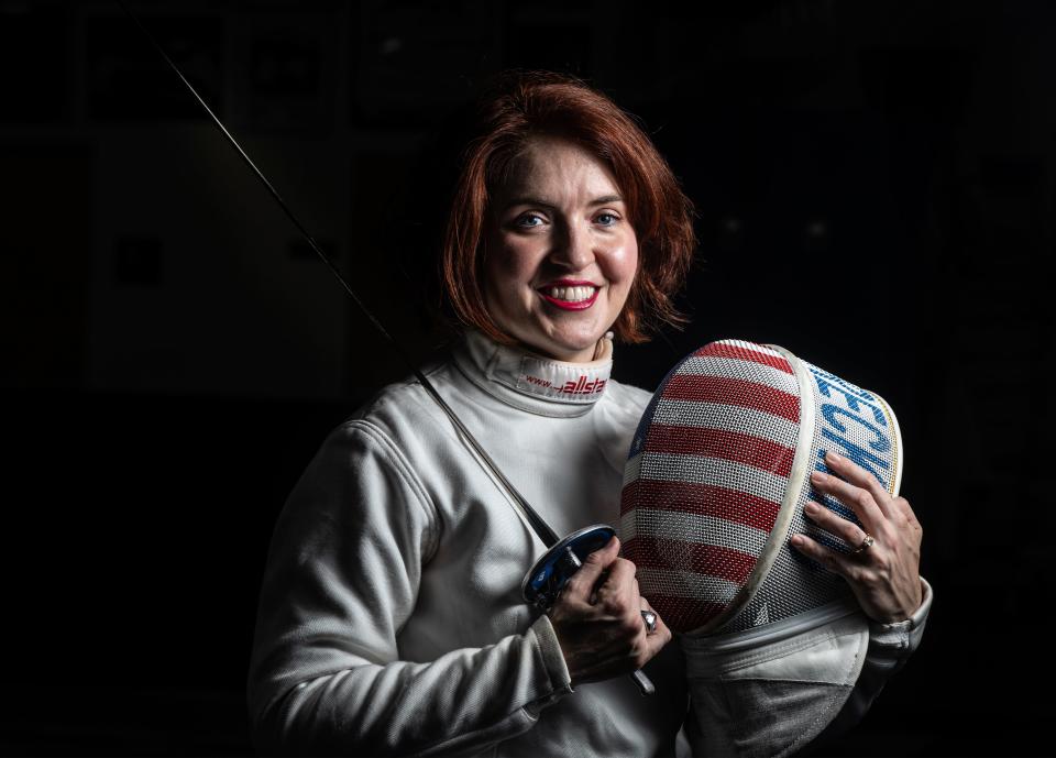 Kathleen Reckling, the newly named CEO of ArtsWestchester, has been a competitive fencer for almost 25-years. The Ardsley resident was photographed June 6, 2024 at the Fencing Academy of Westchester in Hawthorne.