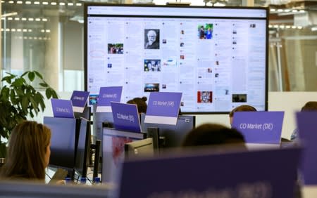 FILE PHOTO: General view of Facebook's elections operation centre in Dublin