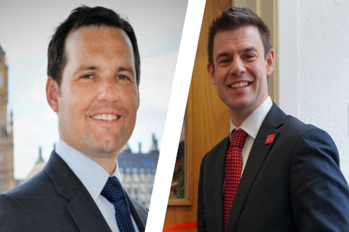 Incumbent Conservative Chris Green's (left) primary challenger is Labour's Phil Brickell (right) <i>(Image: File)</i>