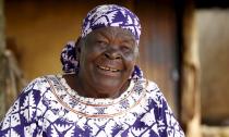 Sarah Hussein Onyango Obama, also known as Mama Sarah, step-grandmother of U.S. President Barack Obama, talks during an interview with Reuters at their ancestral home in Nyangoma village in Kogelo west of Kenya's capital Nairobi, June 23, 2015. When Barack Obama visits Africa this month, he will be welcomed by a continent that had expected closer attention from a man they claim as their son, a sentiment felt acutely in the Kenyan village where the 44th U.S. president's father is buried. Picture taken June 23, 2015. (REUTERS/Thomas Mukoya)