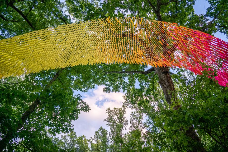 Part of Poetic Kinetics' Skynet Art Series at the Atlanta Botanical Garden in the summer of 2021. A new installation, "Flora in Flight," has been created for the New England Botanic Garden at Tower Hill.