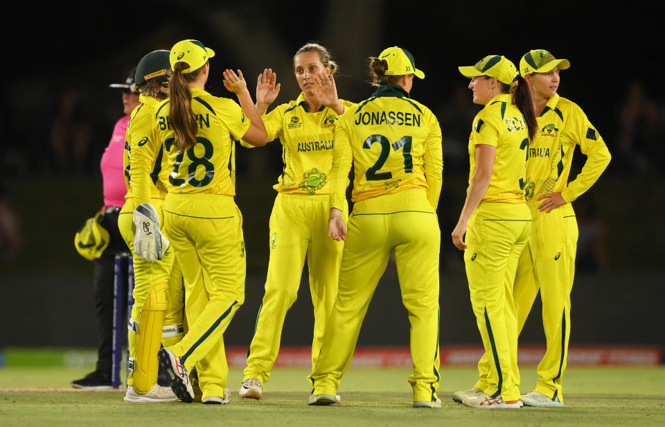 Ash Gardner, pictured here in action for Australia against New Zealand at the T20 World Cup.