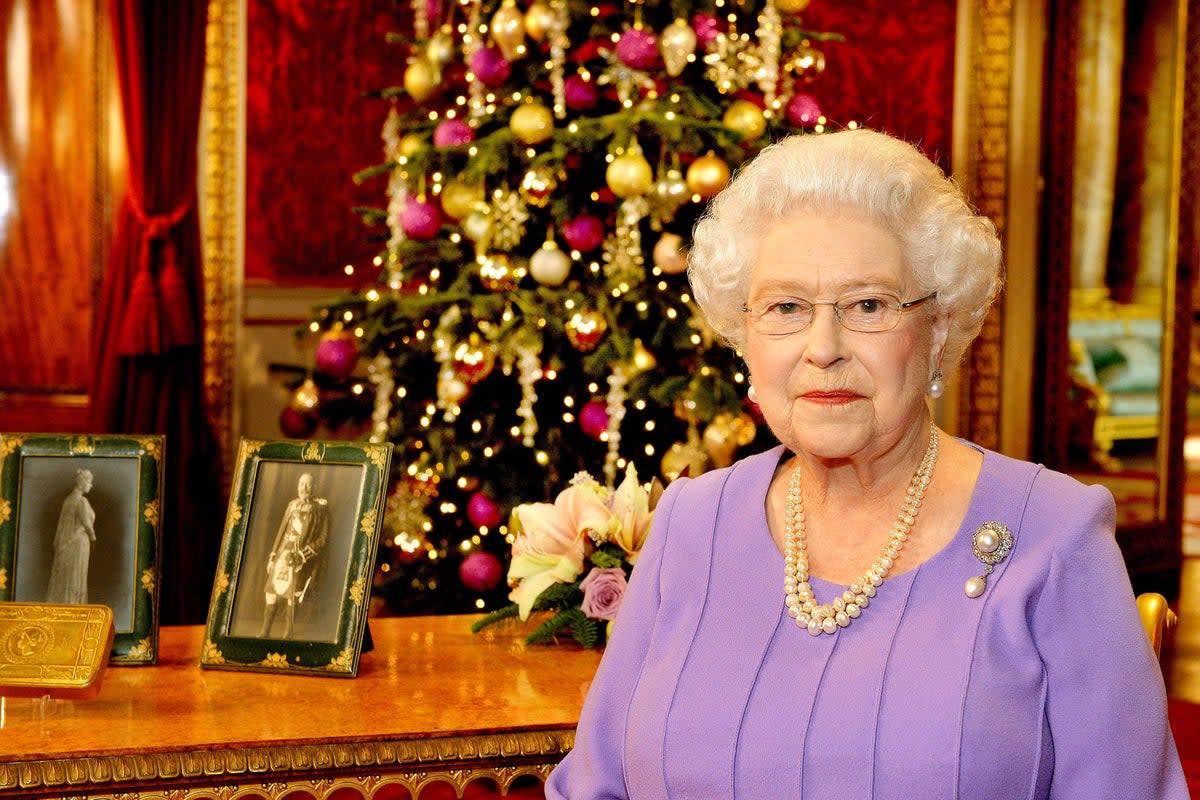 The Queen recording a Christmas Day broadcast to the nation (John Stillwell/PA) (PA Archive)