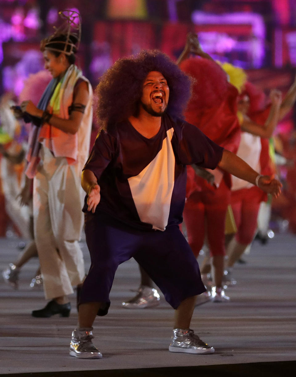 <p>A dancer performs during the Opening Ceremony of the Rio 2016 Olympic Games at Maracana Stadium. (AP Photo/David J. Phillip) </p>