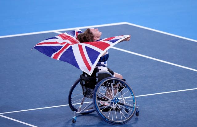 Jordanne Whiley celebrates her historic bronze medal in Tokyo