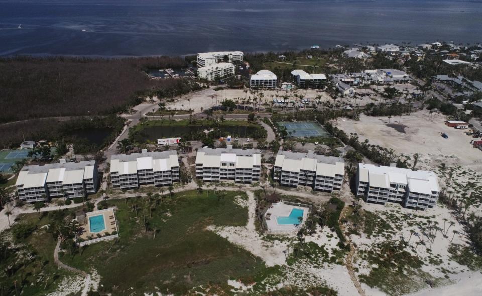Aerial view of parts of South Seas Island Resort on Captiva photographed in June.