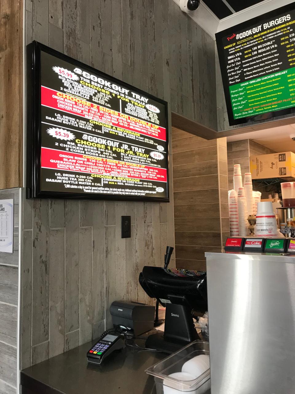 Cook Out’s trays are popular with students because of their affordability and variety of options. Menu pictured at the Turkey Creek location on July 20.