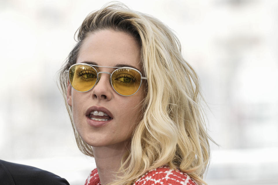 Kristen Stewart poses for photographers at the photo call for the film 'Crimes of the Future' at the 75th international film festival, Cannes, southern France, Tuesday, May 24, 2022. (Photo by Joel C Ryan/Invision/AP)