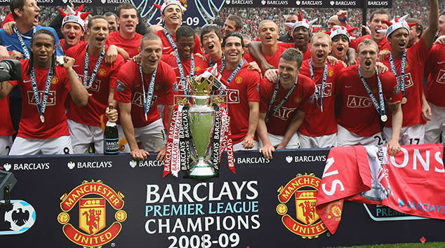 Manchester United make it three English Premier League titles in a row. Image: Getty