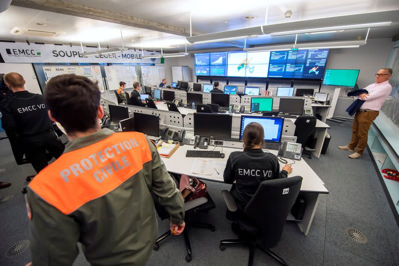 General view of the Tactical Operation Center of the EMCC in Lausanne