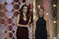 <p>She won "<a href="https://www.bustle.com/articles/199330-13-weird-golden-globes-facts-to-prove-that-the-show-has-always-been-unpredictable-offbeat" rel="nofollow noopener" target="_blank" data-ylk="slk:Best Actress;elm:context_link;itc:0;sec:content-canvas" class="link ">Best Actress</a>" in 2014 for her role as Leslie Knope in "Parks and Rec."</p>