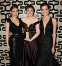 Zosia Mamet, Lena Dunham and Allison Williams attend the HBO after party at the 70th annual Golden Globe Awards at Circa 55 restaurant at the Beverly Hilton Hotel on January 13, 2013 in Los Angeles, California.