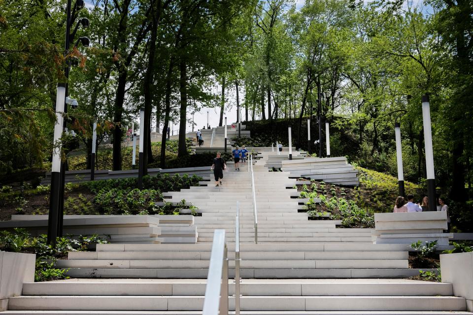 Cincinnati Art Museum's Art Climb is the site for Art on the Rise, a family-friendly event at the museum's outdoor sculpture garden stairway.