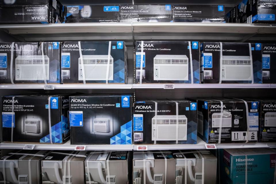 Air Conditioning units are pictured for sale at Canadian Tire in Vancouver, British Columbia on Friday, June 10, 2022. 