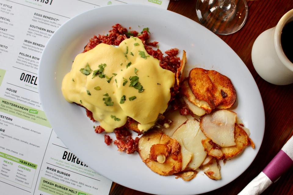 Irish Benedict from Oceanside Beach Bar and Grill in Flagler Beach.