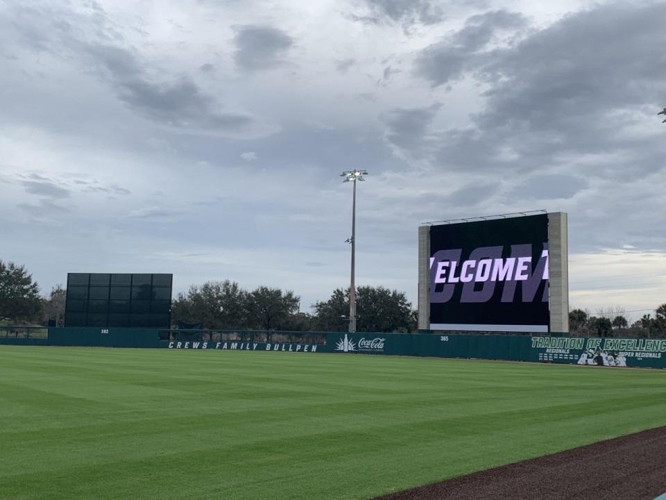 The renovations included the addition of a large video board in right field.