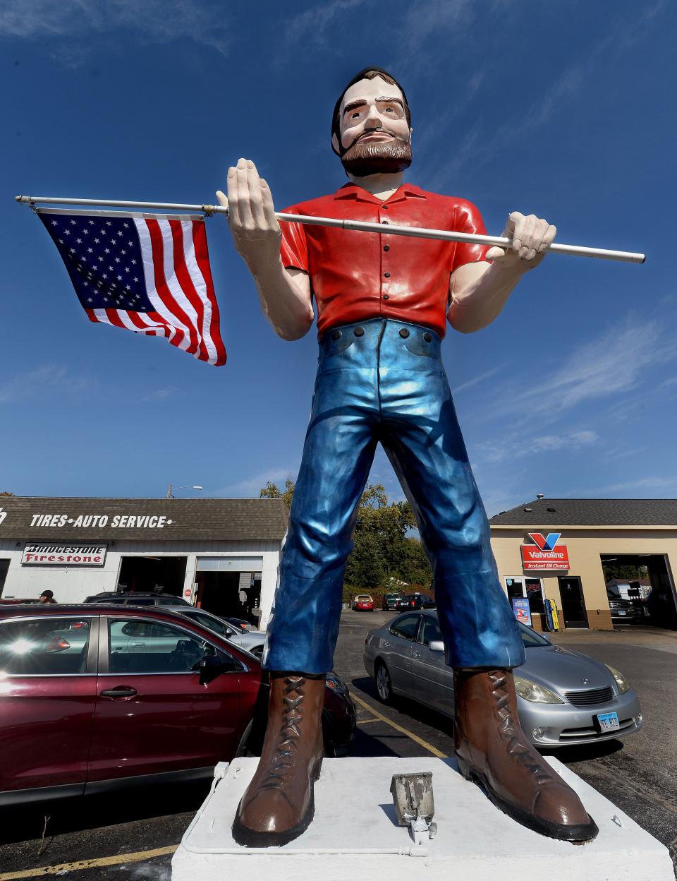 The Lauterbach Man has been a fixture of Lauterbach Tire and Auto Service on Wabash Avenue in Springfield for 45 years.