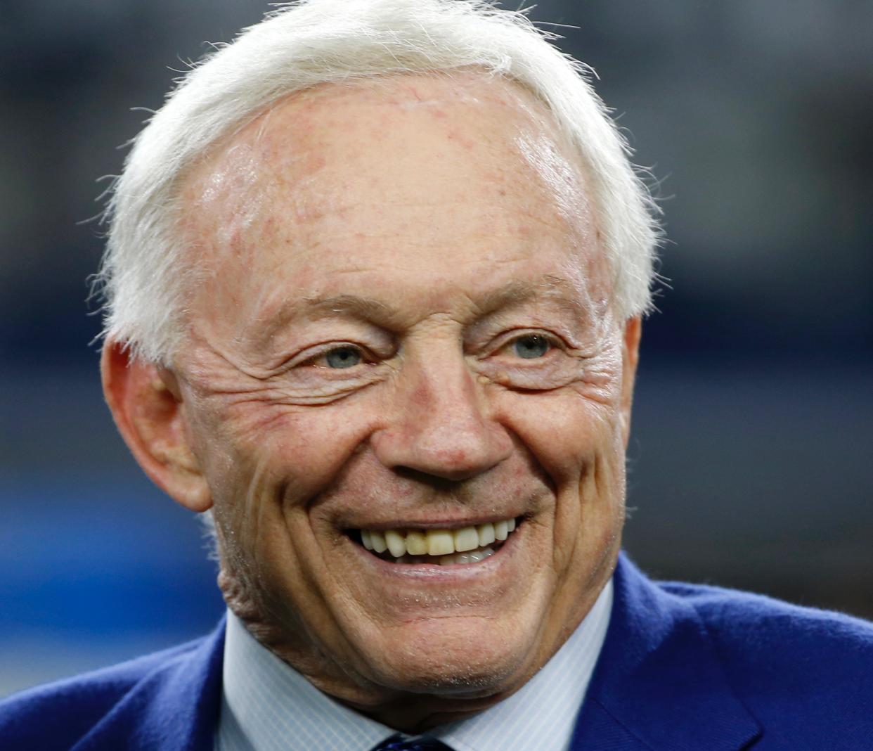 Jerry Jones watched his grandson win a Texas state championship in the stadium he built. (AP file photo)