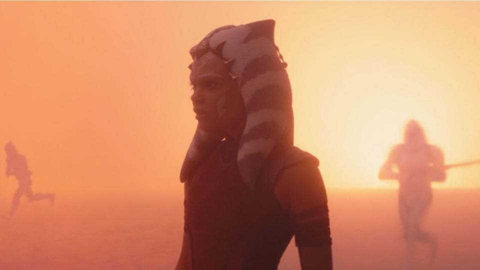 Still from the Star Wars T.V. series Ahsoka, season 1, episode 5. Young Ahsoka at the Battle of Teth.