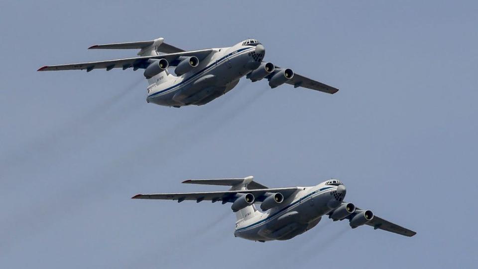 rehearsal of victory day military parade in moscow