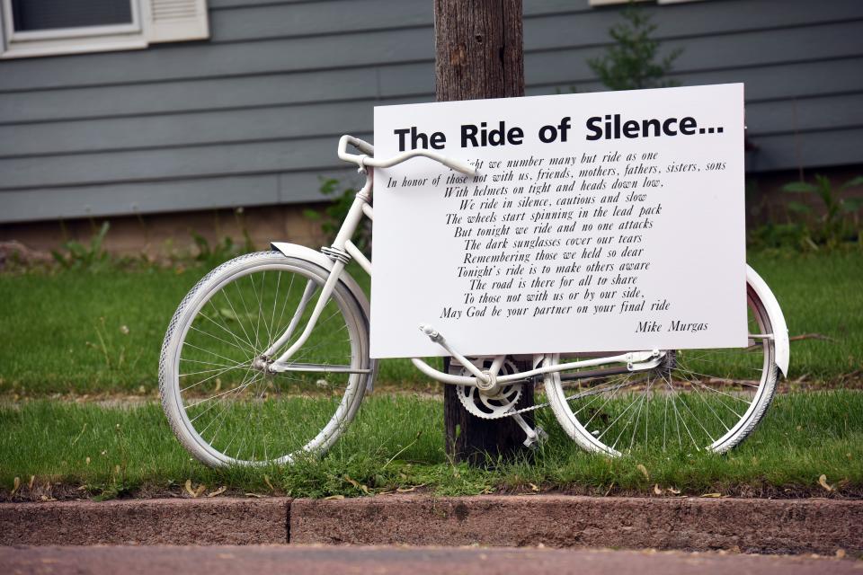 A Ghost Bike Memorial was held in Dell Rapids for a 14-year-old boy who died in a crash with a vehicle while riding his bicycle.