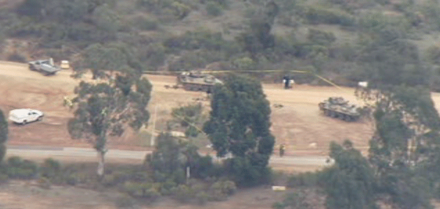 Up to ten people injured after army base collision involving two light-armoured vehicles. Photo: 7News