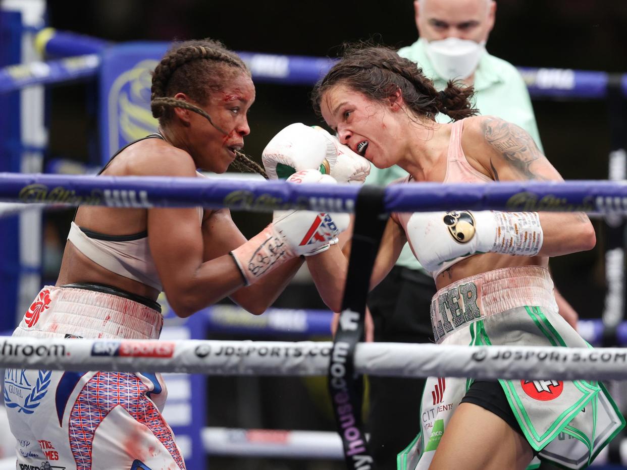 Natasha Jonas and Terri Harper fought out a split-decision draw on Friday night: Mark Robinson