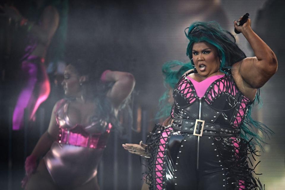 Lizzo performs at Glastonbury festival earlier this year (AFP via Getty Images)