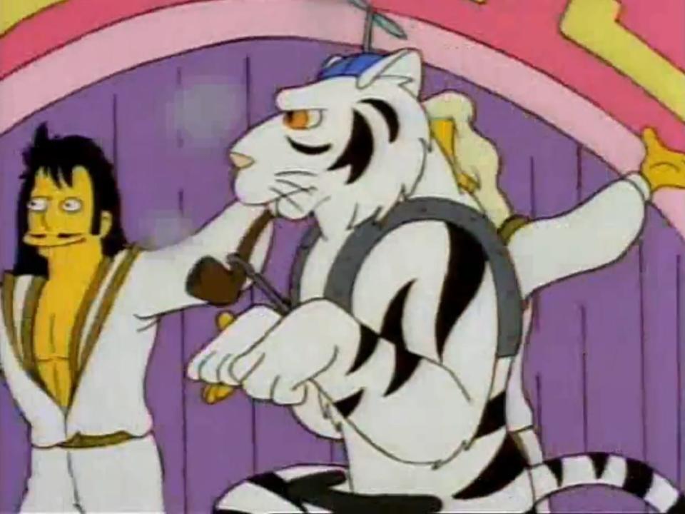 Siegfried and Roy tiger attack the simpsons