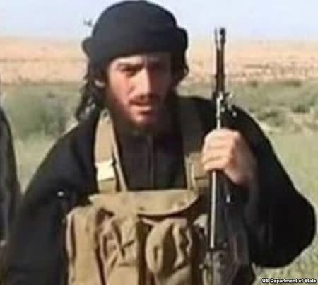 IS spokesman and head of external operations Abu Muhammad al-Adnani is pictured in this undated handout photo, courtesy the U.S. Department of State. The United States carried out an air strike in Syria's town of al-Bab targeting a senior Islamic State official, a U.S. defense official told Reuters on August 30, 2016. U.S. Department of State/REUTERS