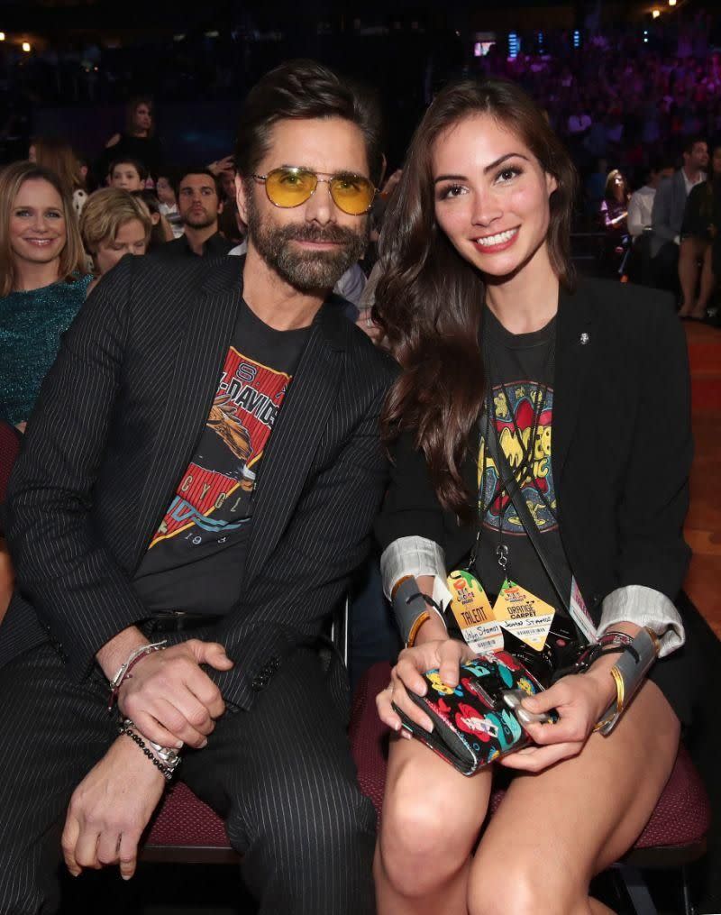 John Stamos and Caitlin McHugh at Nickelodeon’s 2017 Kids’ Choice Awards on March 11. Source: Getty