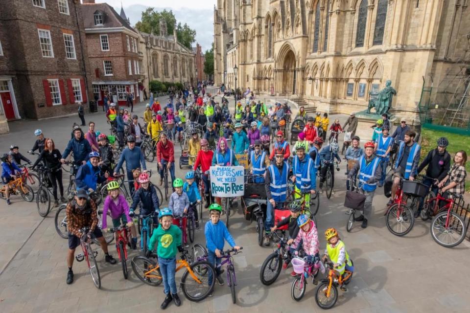 York Cycle Campaign on a previous community cycle ride outside the Minster <i>(Image: Newsquest)</i>