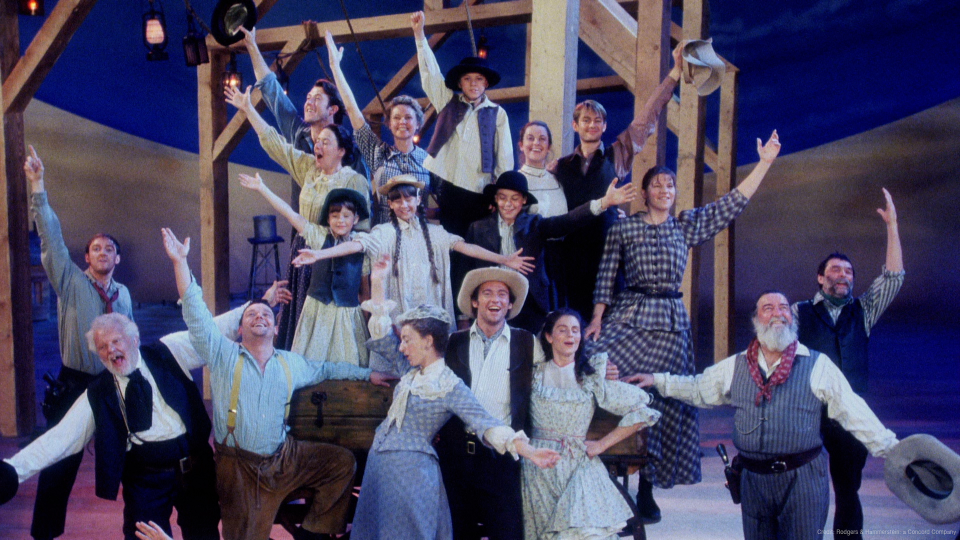 The company in a scene from the 1998 musical "Oklahoma!"